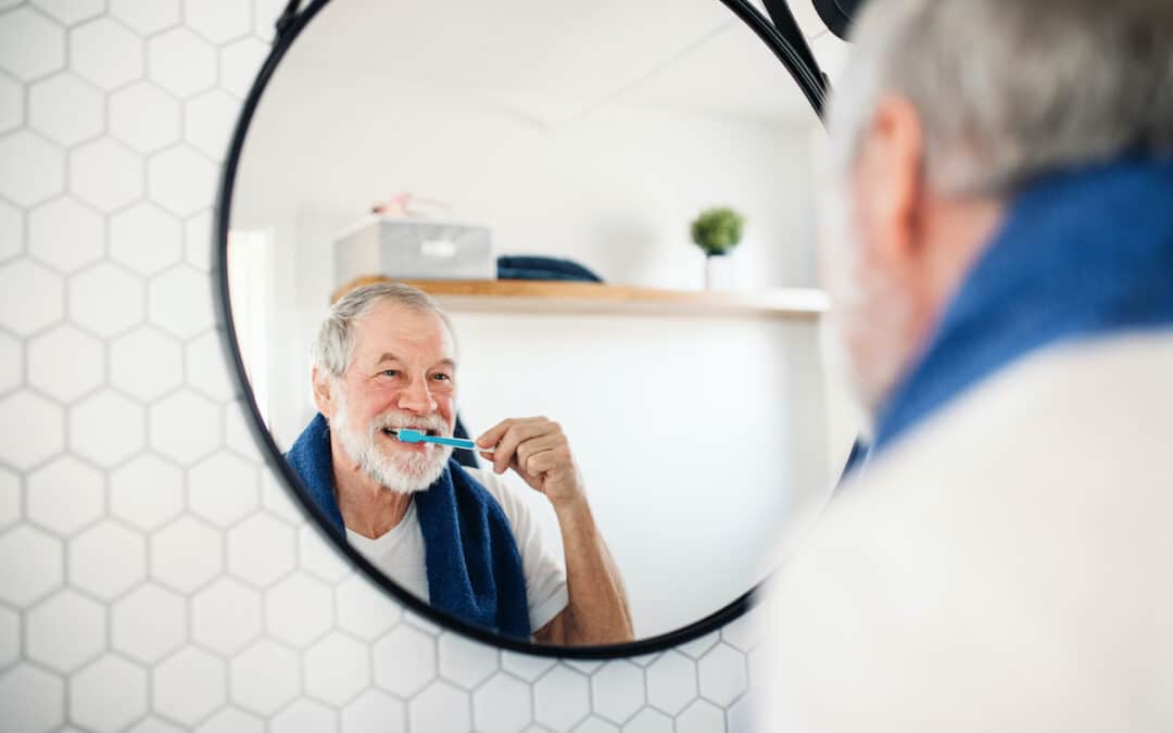 Senior Man Brushes Teeth_Ciel Senior Living