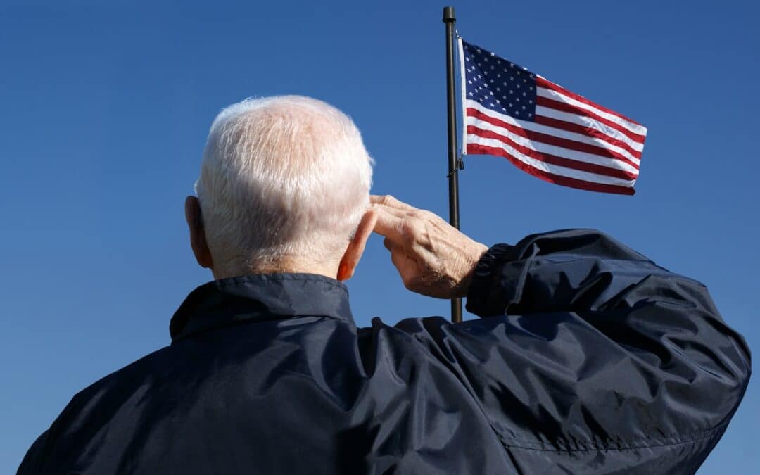 Senior Veteran Saluting American Flag_Ciel Senior Living